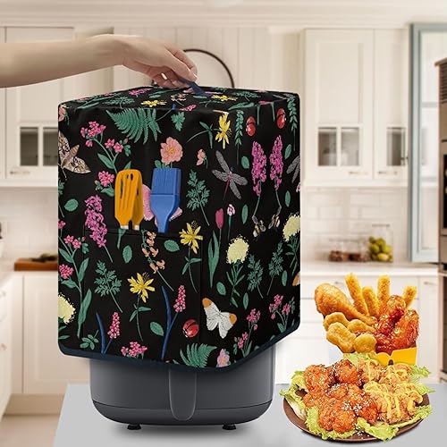 Miniatura 2 de Funda para freidora de aire con estampado floral de mariposas para el hogar, cubierta a prueba de polvo para máquina de jugo, arrocera, cocina,