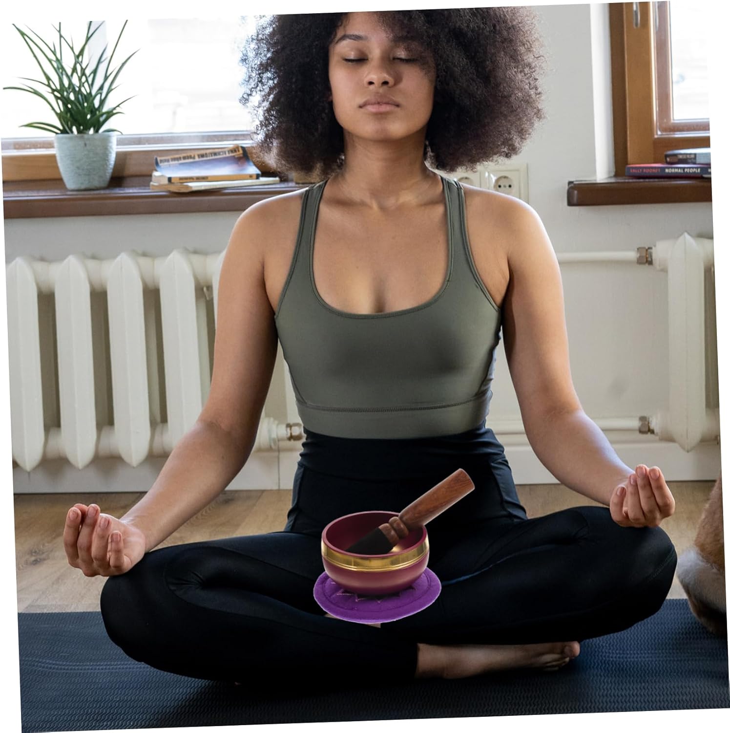 ibasenice 1set Meditation Singing Bowl Nepalese Copper Bowl with Mallet Cushion for Mindfulness Yoga and Relaxation Calming Sound for Meditation