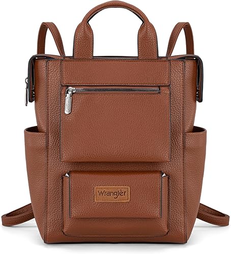 Montana West Wrangler Backpack Purse for Women Vegan Leather Fashion Anti Theft Convertible Backpack with Adjustable Strap