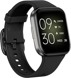 Reloj de pulsera inteligente para mujer, con podómetro, medición de presión arterial, frecuencia cardíaca, datos del sueño, tiempo deportivo, para mujeres y adolescentes, Negro , Correa
