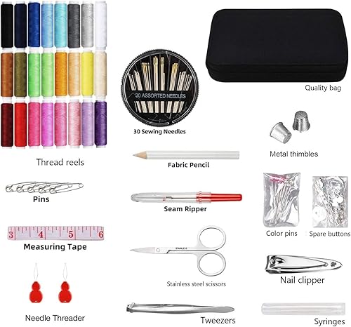 Miniatura 2 de KECASUDE Kit de costura, regalos para mujeres, mamá, viajera, adultos, principiantes, emergencias, suministros de costura, accesorios con agujas de