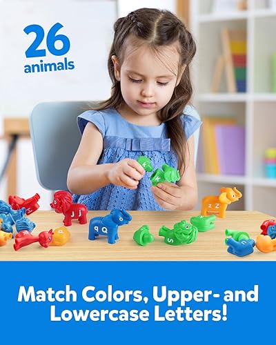 Miniatura 2 de Coogam ABC Animal Alphabet Juego a juego, 26 letras minúsculas mayúsculas, juguete de motricidad fina, juguetes educativos preescolares Montessori
