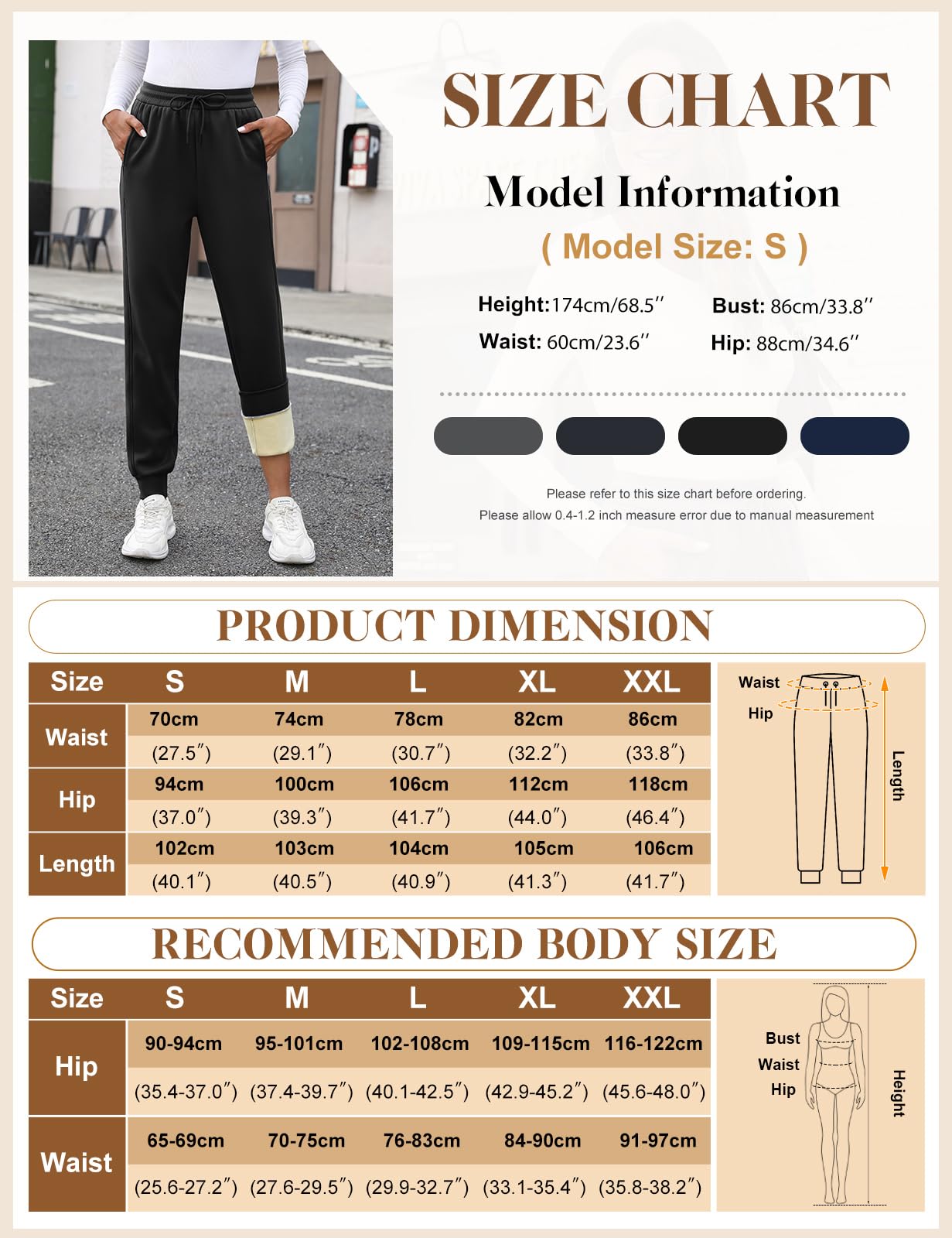 PASUDA Pantaloni Tuta Donna in Pile Invernali Sherpa Foderati Pantaloni da Jogging Donna Caldi Elastico Vita Alta Pantaloni Casual Pantaloni Sportivi da Jogger con Coulisse e Tasche