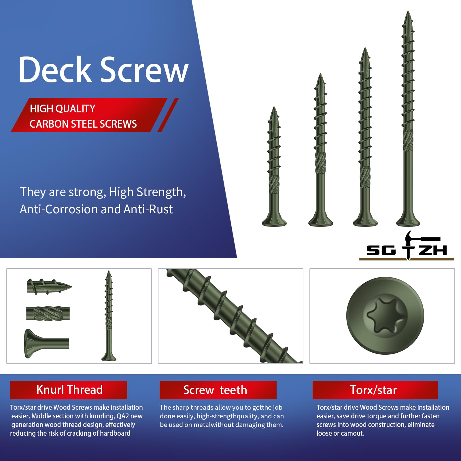Green Rusted Screw Snapklik.com : SG TZH #8 X 2 Inch Deck Screws (1020Pcs) 8lb. Carbon ...