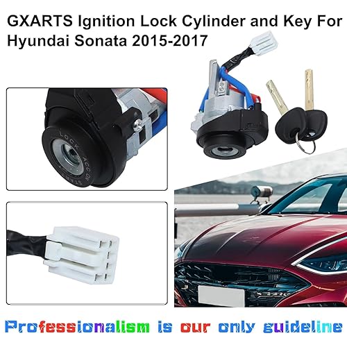 Miniatura 3 de GXARTS Cilindro de bloqueo de encendido y llave compatible con Hyundai Sonata 2015 2016 2017 Número de pieza 81900C1B00 81900-C1B00