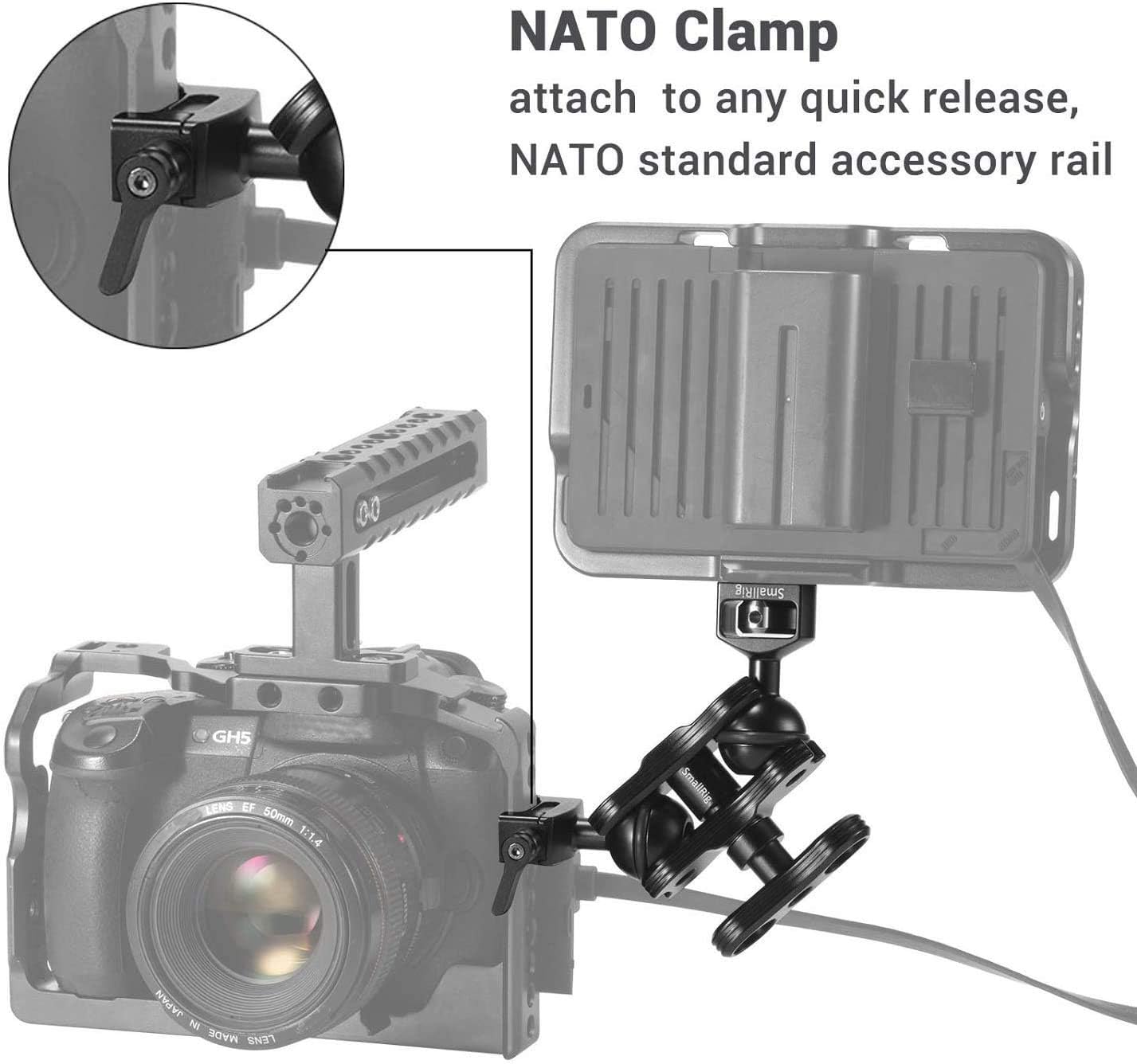 🔥 Cashback up to 70% SmallRig Articulating Magic Arm with Screw Ballhead and NATO Clamp Ballhead, Monitor Mount for Field Monitor, Lights, Audio Recorders, DIY Camera Rig - 2071B One-Day Sale: Up to 60% Off SmallRig Articulating Magic Arm with Screw Ballhead and NATO Clamp Ballhead, Monitor Mount for Field Monitor, Lights, Audio Recorders, DIY Camera Rig - 2071B