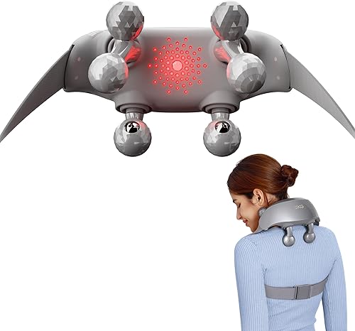 SKG Masajeador de cuello para aliviar el dolor de tejido profundo Shiatsu Massger inalámbrico con calor, regalos de Navidad para hombres y mujeres,