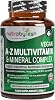Nutrabytes Vegan A-Z Multivitamin & Mineral Complex, 360 Capsules | 26 Essential Vitamins & Minerals Plant Based Supplement with Turmeric, Iron, Folic Acid and Zinc | 6 Months | UK Made