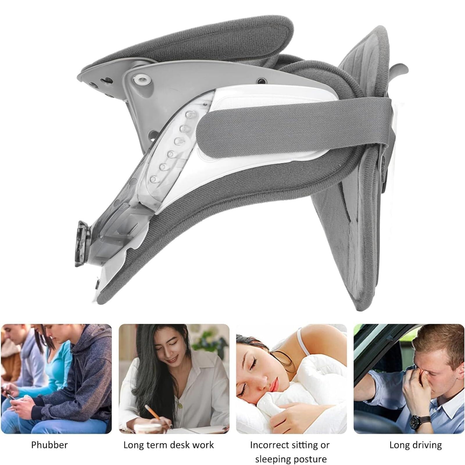 X&Z-XAOY Collarín Ajustable Collarín Cervical Transpirable Y Ajustable En Altura De 6 Velocidades Diseño Abierto para Descompresión Cervical Tracción Cervical