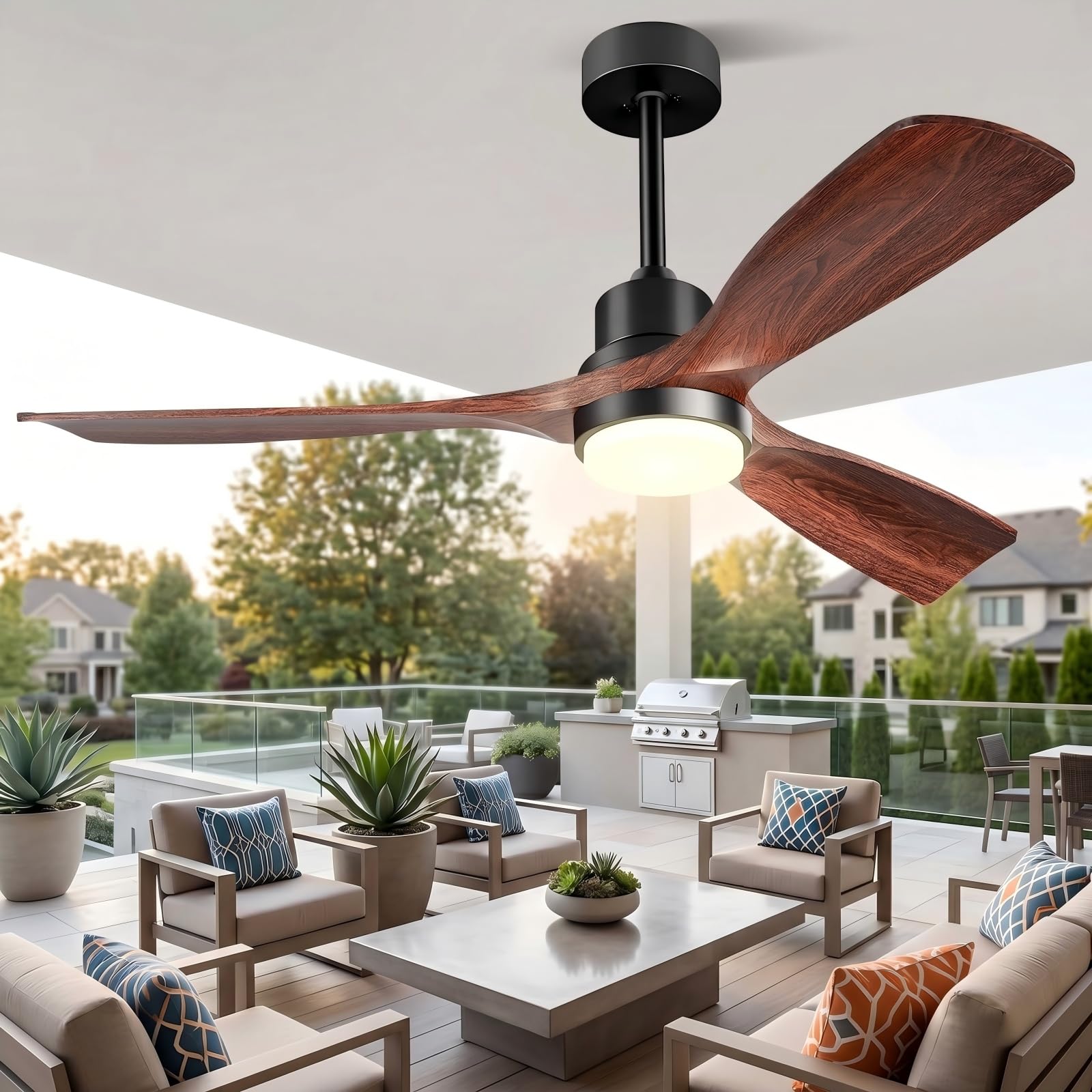 Ventilateur de plafond avec lumière et commande moteur CC silencieux 3