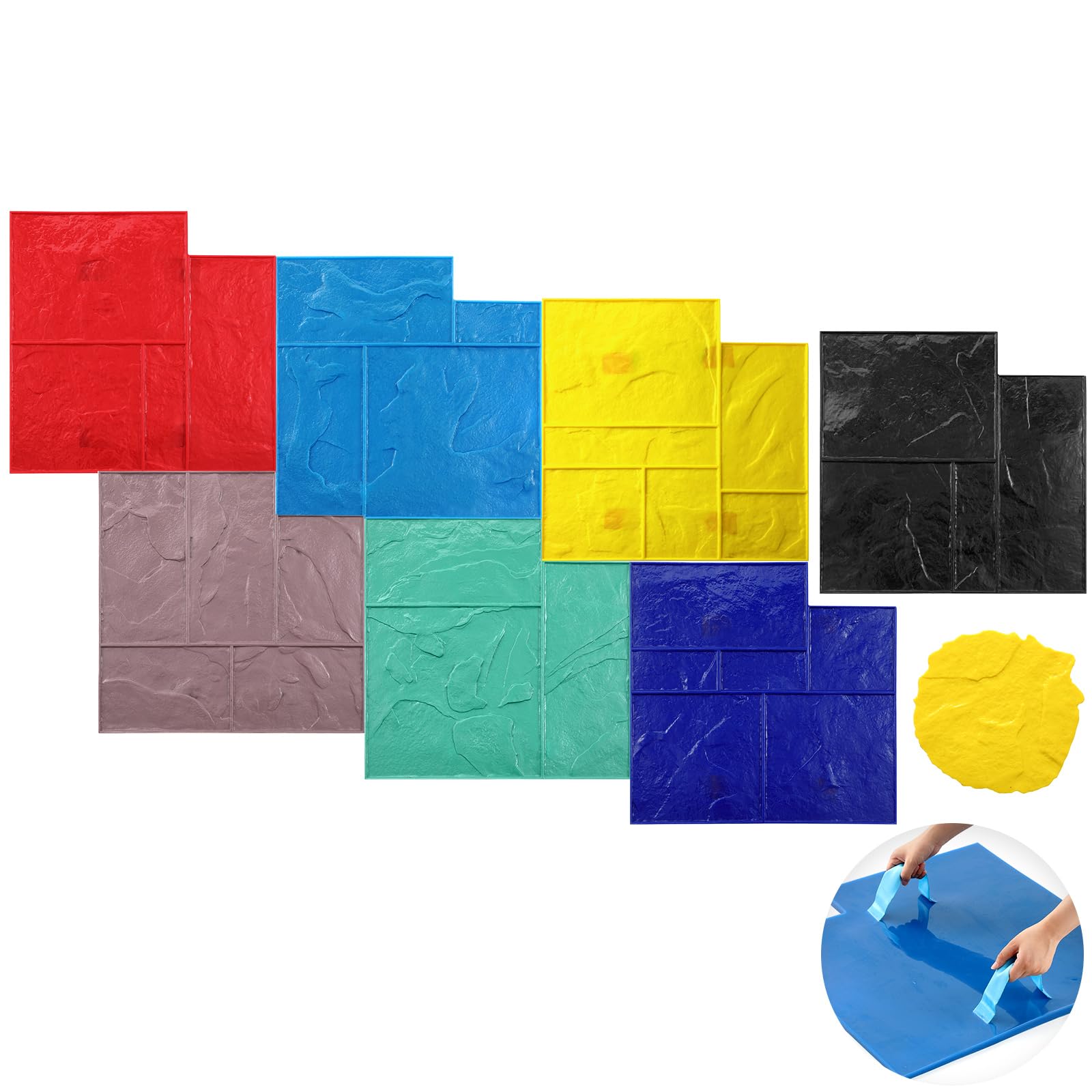 AmazingSpark 8 Pcs Concrete Stamping Mats Set, 24
