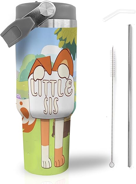 Water Bottle for School 30 oz Tumbler with Handle and flip straw Vacuum Insulated Tumblers tainless Steel Insulated Tumbler Keeps Cold for 24 Hours, Leakproof Cup Fits in Cup Holder Girls Sis Gift