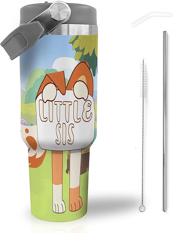 Water Bottle for School 30 oz Tumbler with Handle and flip straw Vacuum Insulated Tumblers tainless Steel Insulated Tumbler Keeps Cold for 24 Hours, Leakproof Cup Fits in Cup Holder Girls Sis Gift