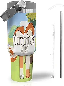 Water Bottle for School 30 oz Tumbler with Handle and flip straw Vacuum Insulated Tumblers tainless Steel Insulated Tumbler Keeps Cold for 24 Hours, Leakproof Cup Fits in Cup Holder Girls Sis Gift