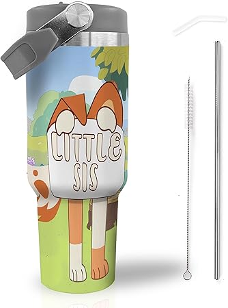 Water Bottle for School 30 oz Tumbler with Handle and flip straw Vacuum Insulated Tumblers tainless Steel Insulated Tumbler Keeps Cold for 24 Hours, Leakproof Cup Fits in Cup Holder Girls Sis Gift