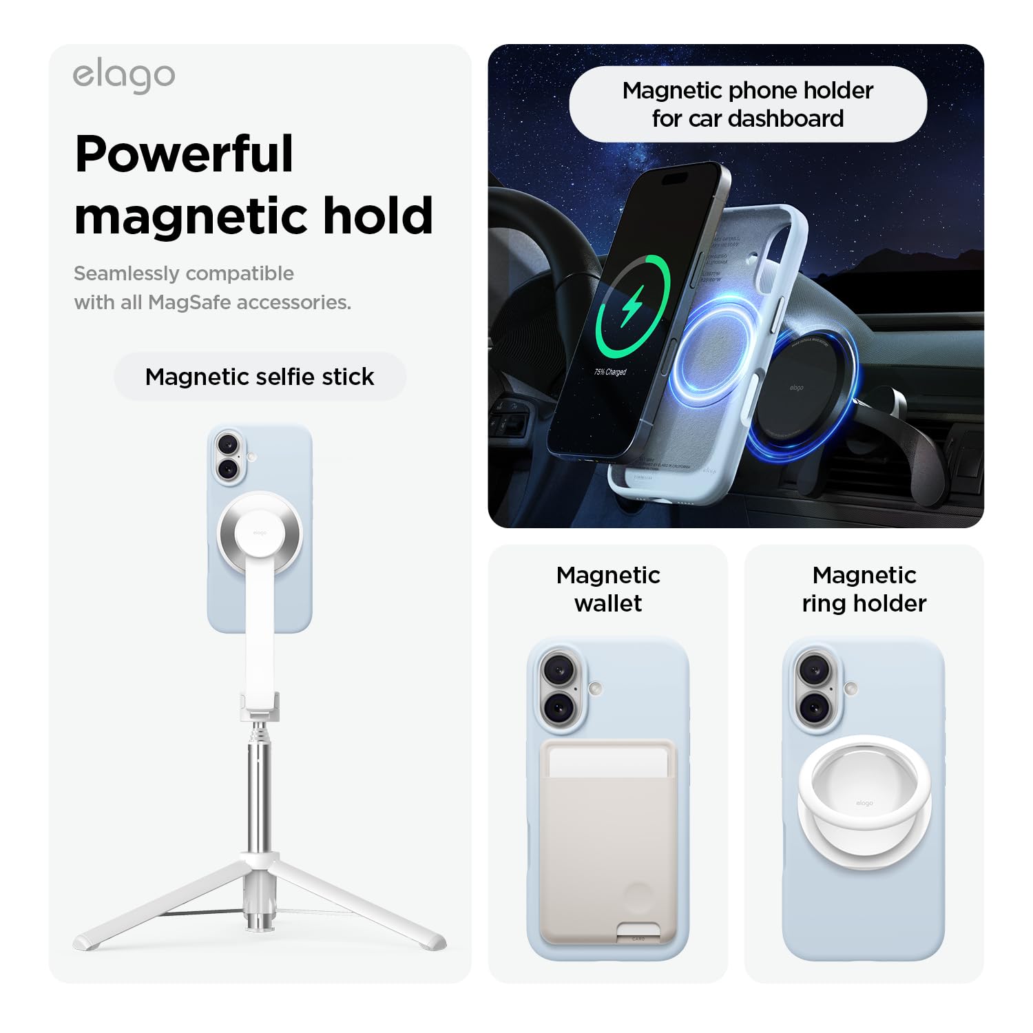 elago Magnetic Silicone Case Compatible with iPhone 16 Case 6.1 Inch Compatible with All MagSafe Accessories - Image 4