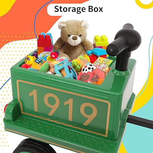 Miniatura 4 de Arlopu Ride on Train for Toddlers, Track-Less Train Carriage Accessory, Add More Seats for Train Body, Extra Storage & Seats, Kids Play Together,