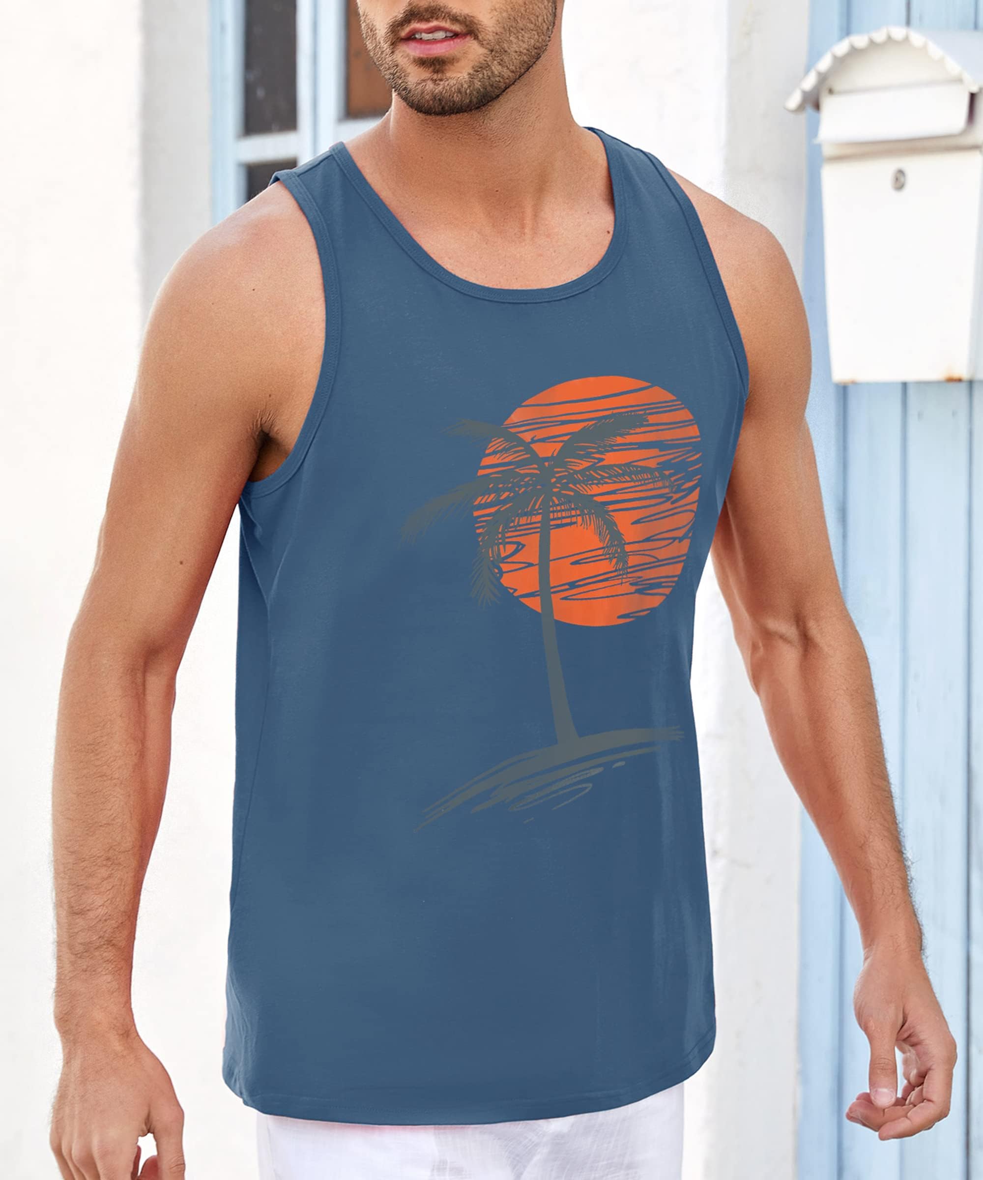 Runcati Canottiera da uomo, senza maniche, per sport, fitness, palestra, allenamento, in cotone, traspirante, per bodybuilding