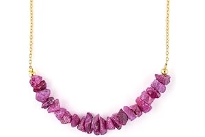 14k Gold-Plated Raw Ruby Necklace: Unrefined Elegance for July Birthstones and Chakra Healing