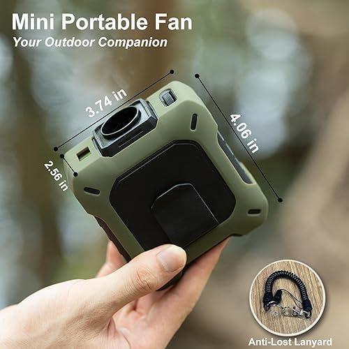 Miniatura 4 de GOSALISU Ventilador de cintura portátil de 10400 mAh recargable fuerte ventilador personal de 100 velocidades, pequeños ventiladores portátiles con