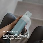 LARQ Bouteille PureVis 17 oz - Bouteille d'eau en acier inoxydable auto-nettoyante et isolante avec PureVis technologie et design primé Réutilisable & Bon voyage, Mint Bord de Mer