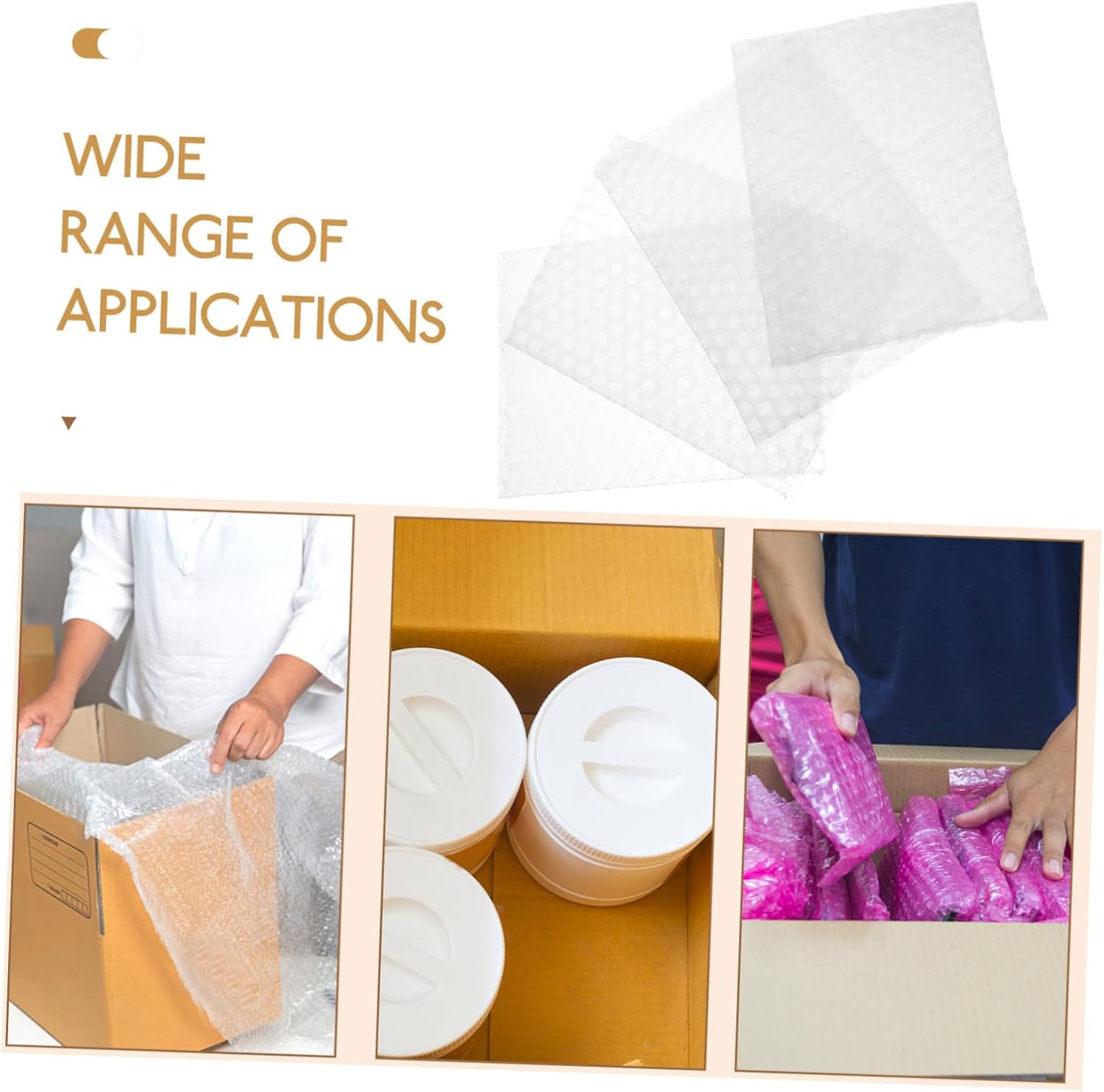 100pcs Bubble Pouch Protective Shipping and Packing Material for Small Items Lightweight Air Cushioning Bags for Moving and Small Business Use