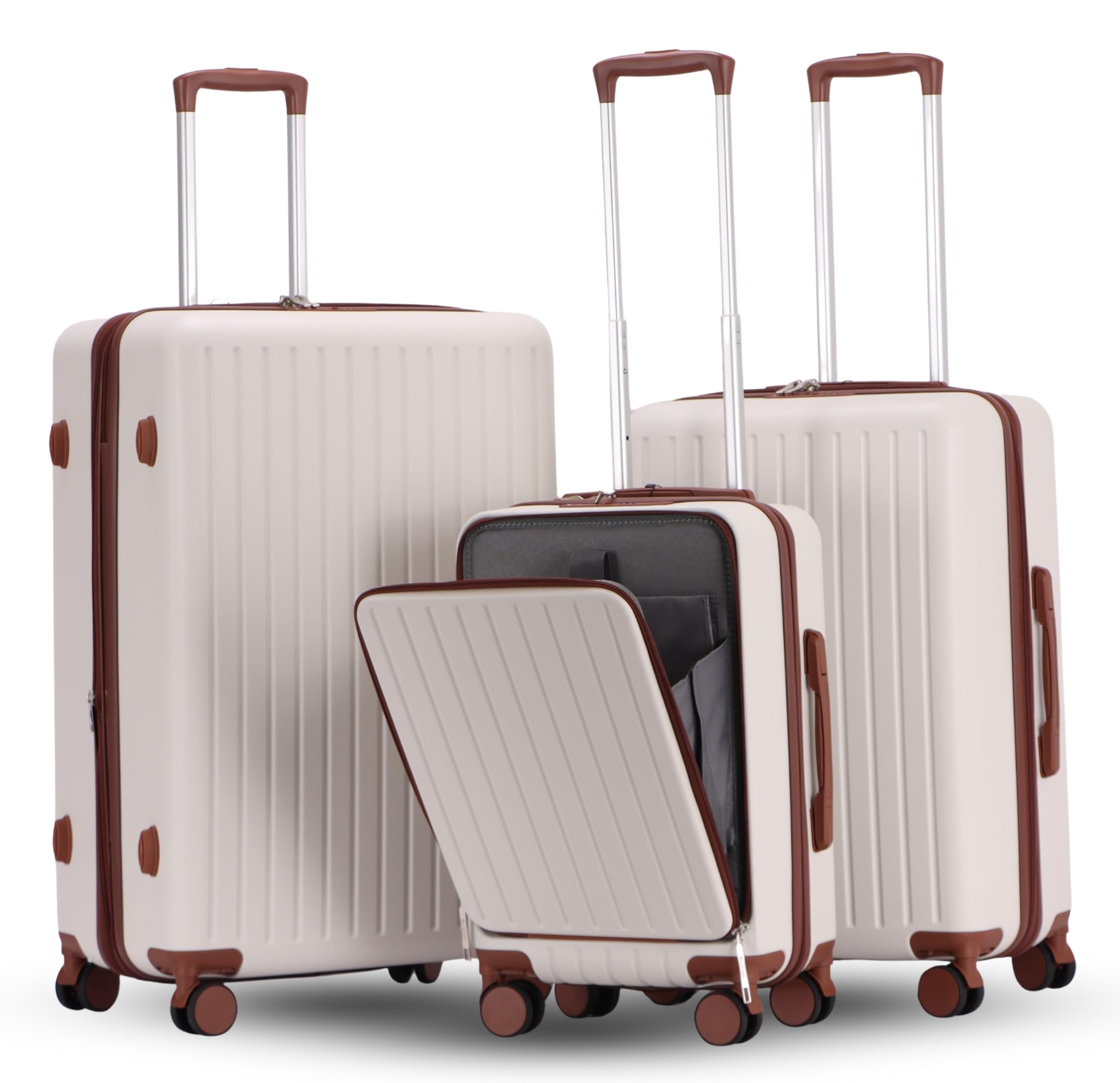 Suitcase 3 Piece Set - Hardshell ABS Luggage with Spinner Wheels