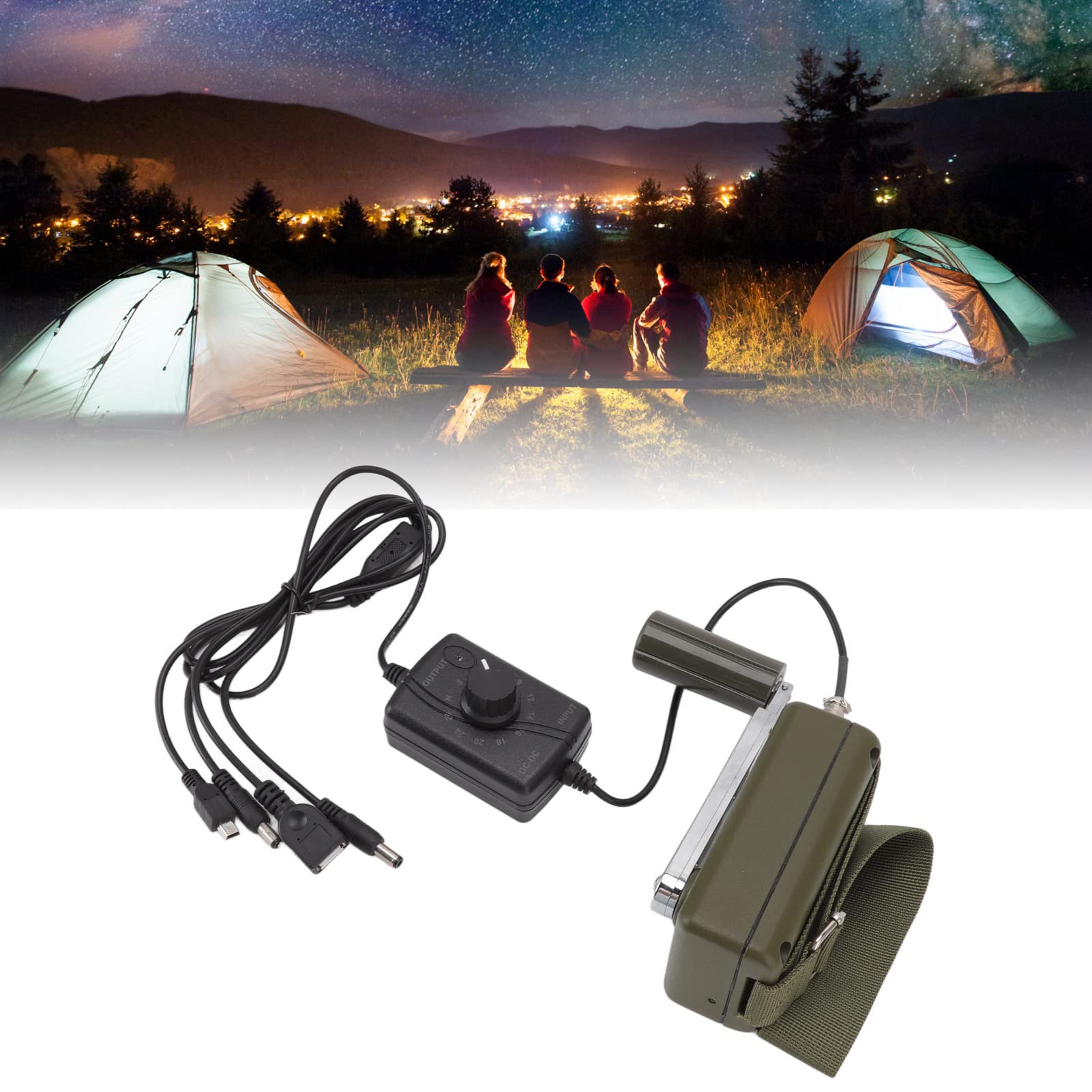 FTVOGUE Generatore a Manovella da 30 W, Generatore Manuale Portatile | per ricarica di emergenza esterna, impermeabile antiurto, con piccolo laptop e telefono cellulare