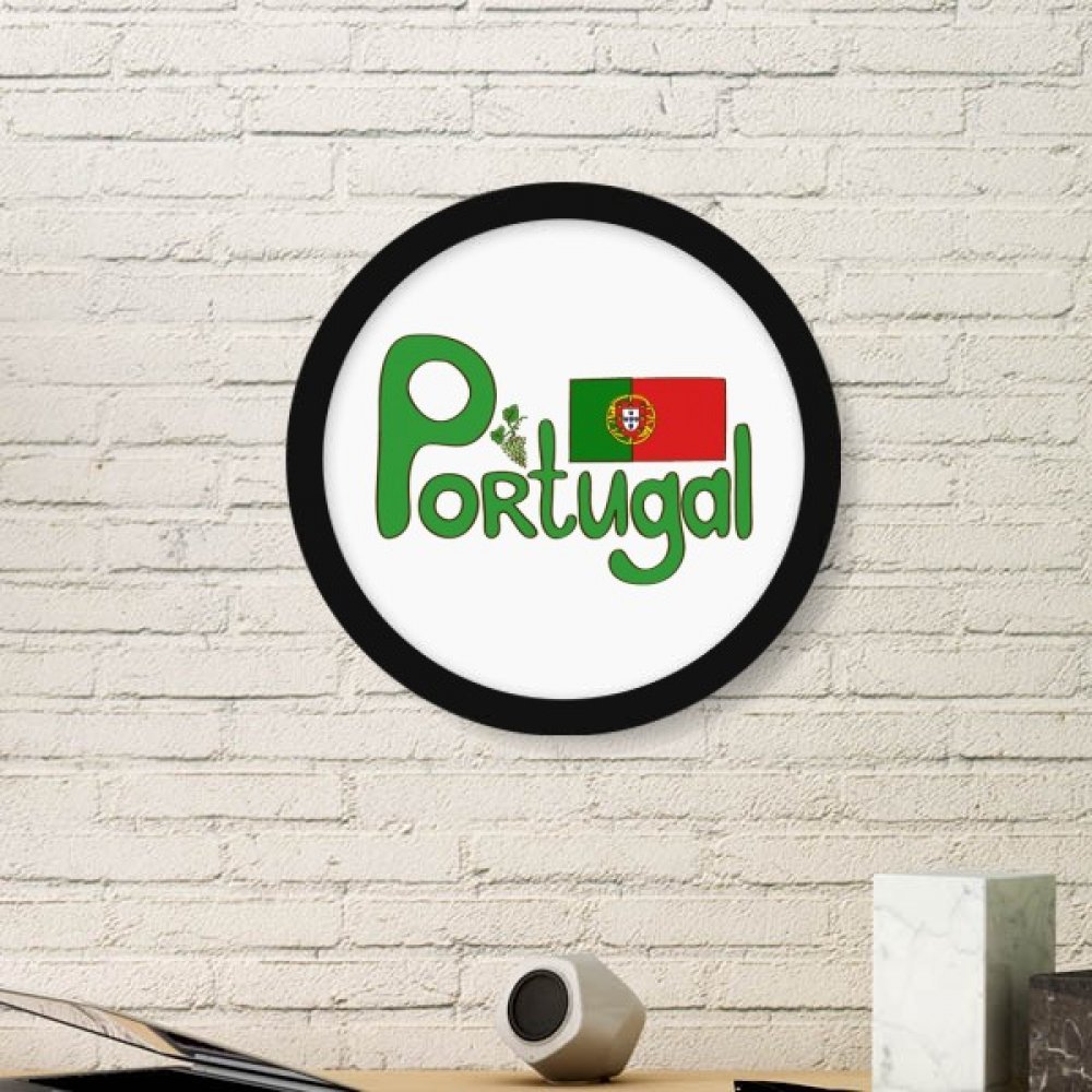 Cadre photo Portugal en bois avec drapeau national vert et motif de peinture art deco