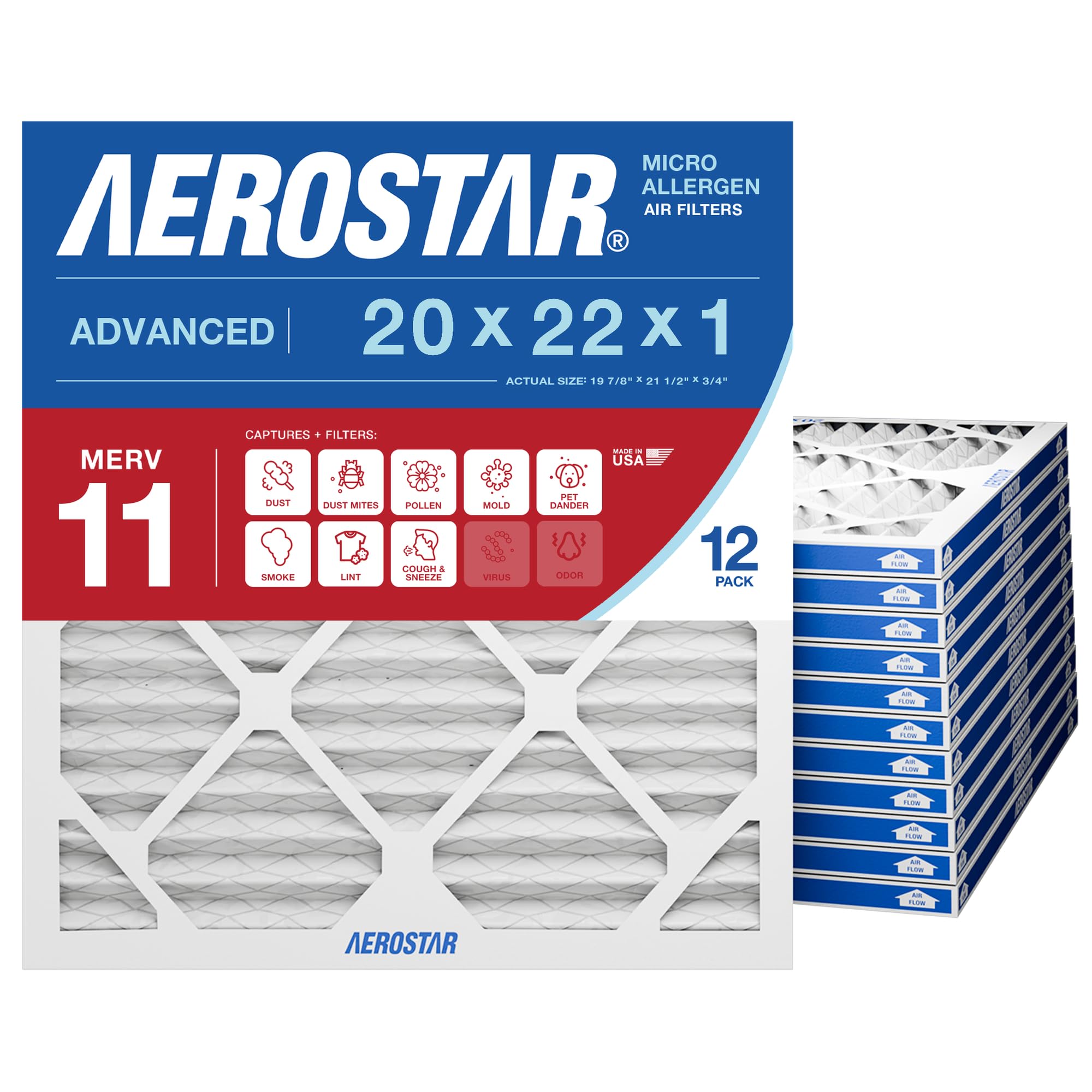 Amazon.com: Aerostar Air Filter 19 7/8 x 21 1/2 x 1 MERV 11