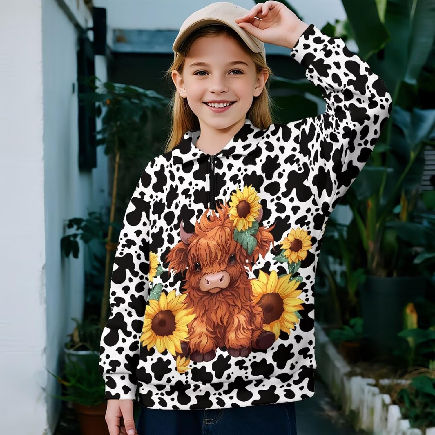 Pensura Kids Girls Half Zip Pullover Sweatshirt Fall Trendy Long Sleeve Workout Shirts School Athletic Tops - Image 2