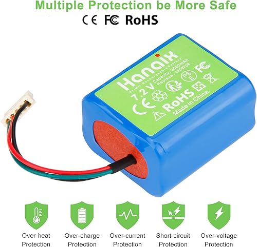 Miniatura 5 de 3500mAh 7.2V NiMH batería de repuesto para iRobot Braava 380 380T 390T menta 5200 5200B 5200C aspiradora batería