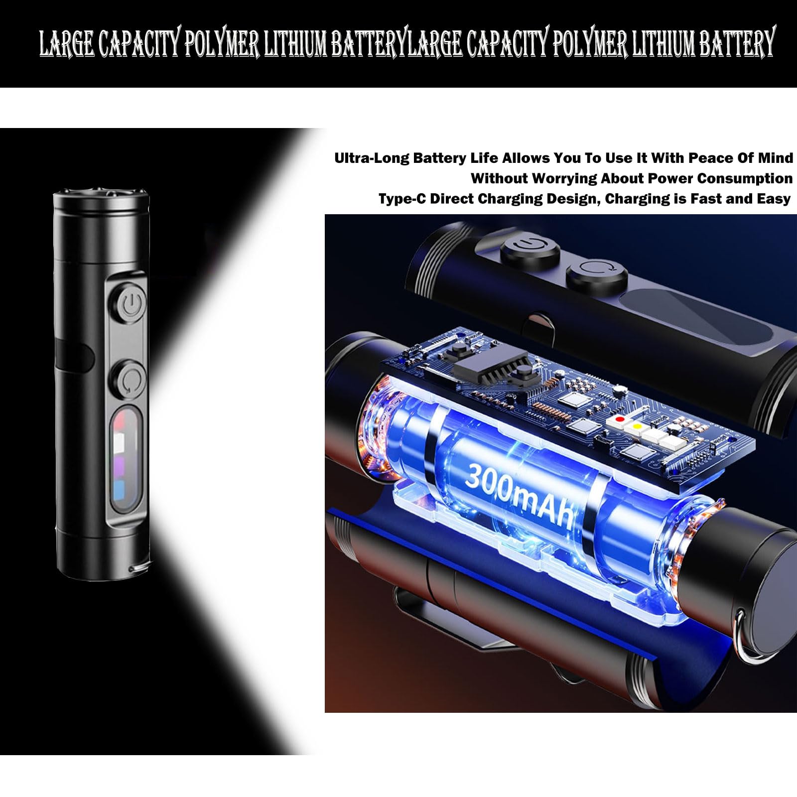 LED Rechargeable Super Bright Tactical Flashlight, 90000 High Lumen Zoom Waterproof 5 Modes Best For Hiking Hunting Camping Zd4a3fb68e7b68721f626z