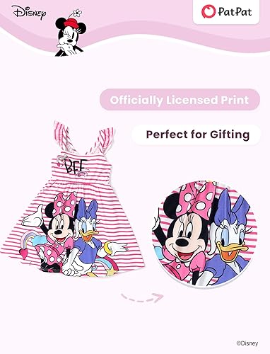 Miniatura 2 de Disney Vestido de princesa Minnie Mouse Frozen Elsa para niñas, con volantes, sin mangas, entrecruzado, ropa de verano para bebé a niño pequeño