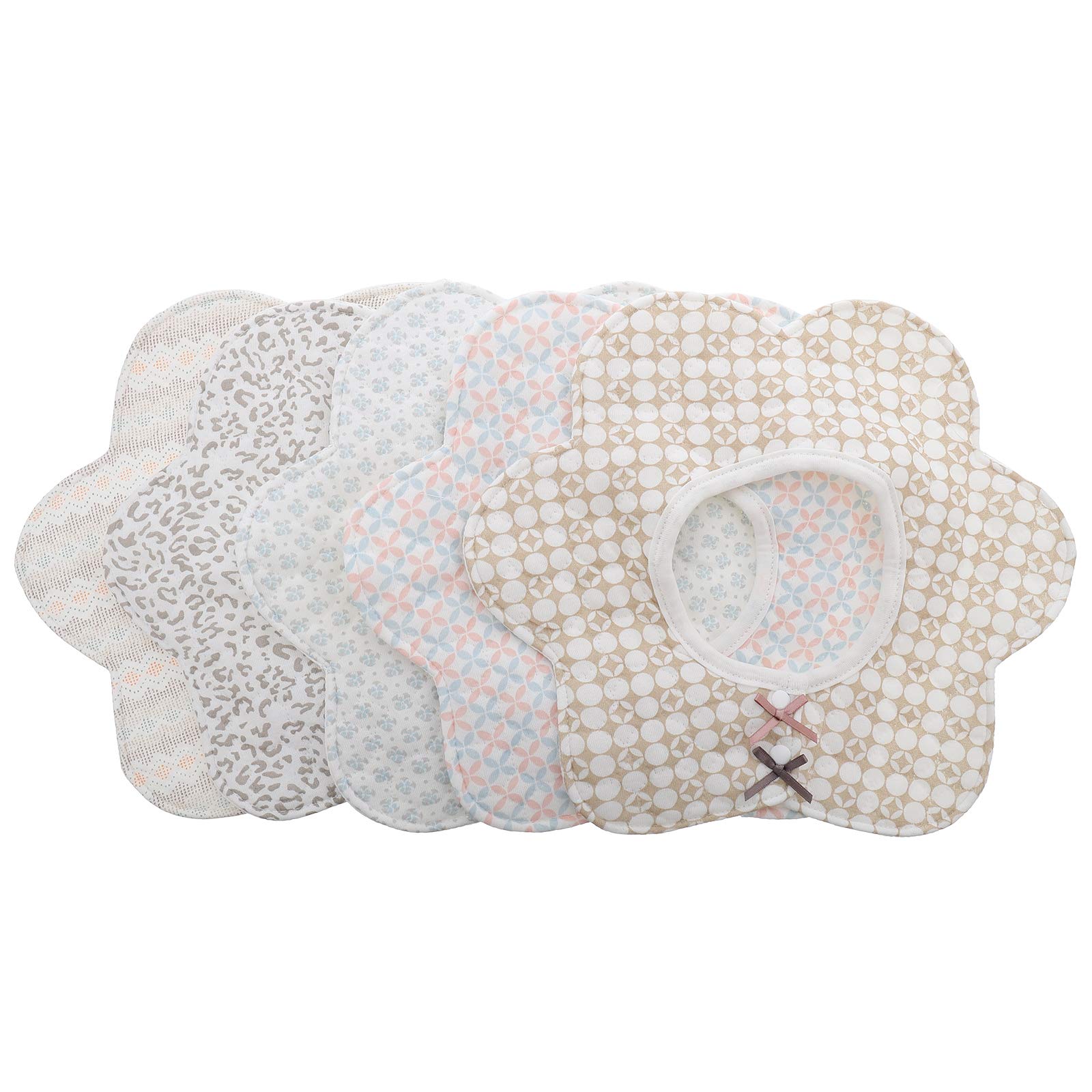 5piezas Babero Para Bebés De Algodón Babero De Algodón Para Uso Diario Protector De Ropa Para Pequeños Resistente Manchas y Salpicaduras