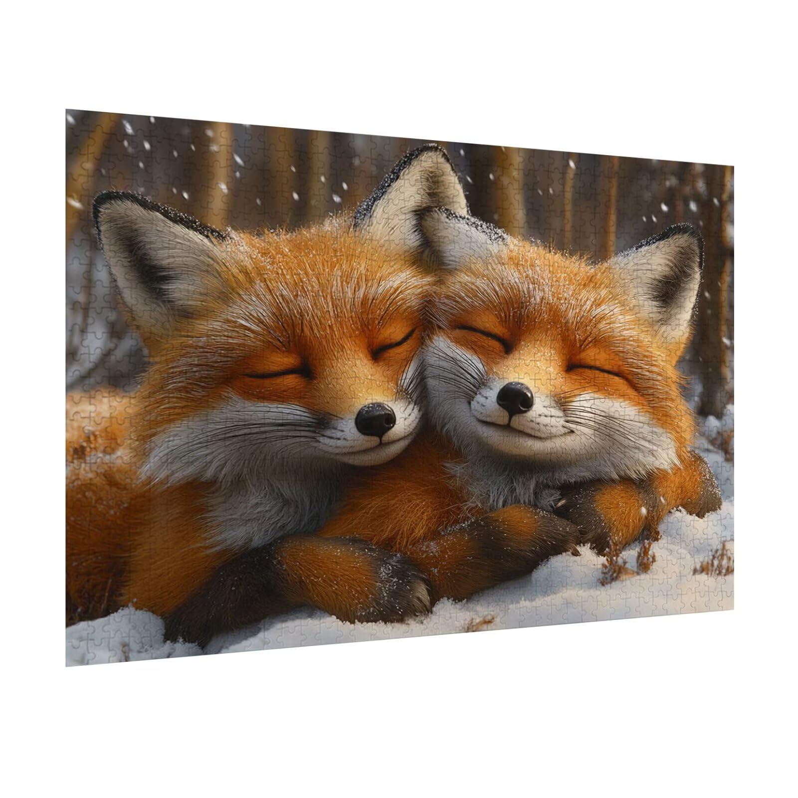 Puzzle dla dorosłych 4000 elementów trudne wyzwanie, lis, n-251 | Brainteasing Adult Jigsaws Winter Brainteasing Games Zwiększają kreatywność, prezenty 3D, relaks i rozrywka