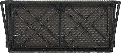 Miniatura 4 de Silla colgante de mimbre para patio con capacidad para 2 personas, incluye cadenas colgantes, cojín de asiento y almohadas de respaldo, banco de