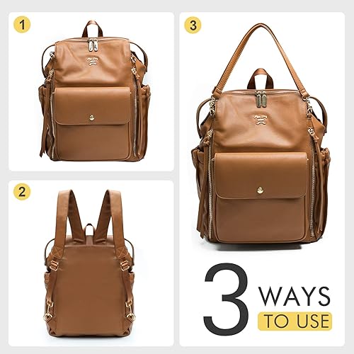 Miniatura 5 de miss fong Mochila para pañales, bolsa de pañales para bebé con organizador de cochecito