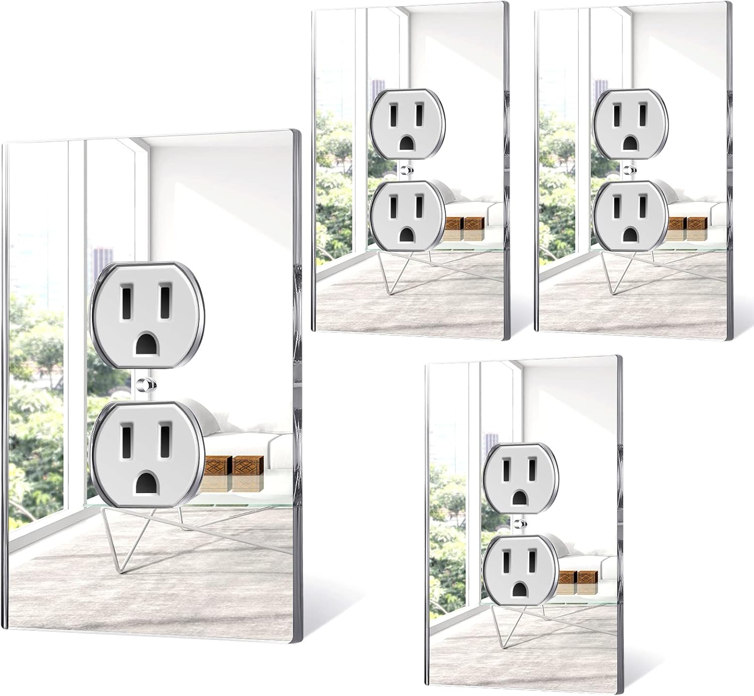 5.5 x 3.5 Inch Mirror Light Switch Covers Outlet Covers Jumbo Acrylic