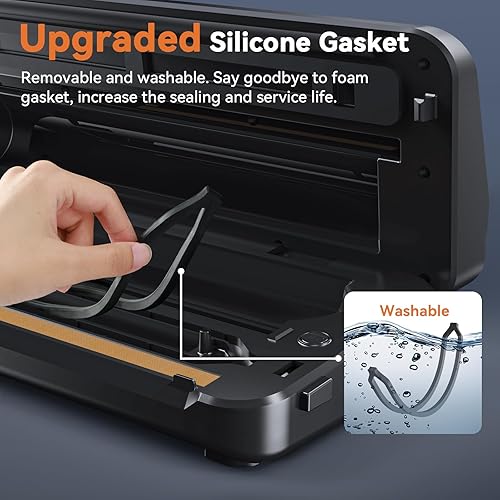 Miniatura 6 de Máquina selladora al vacío, sellador de alimentos, selladores de vacío para alimentos, 80KPA, sellado automático 8 en 1, modo secohúmedo con