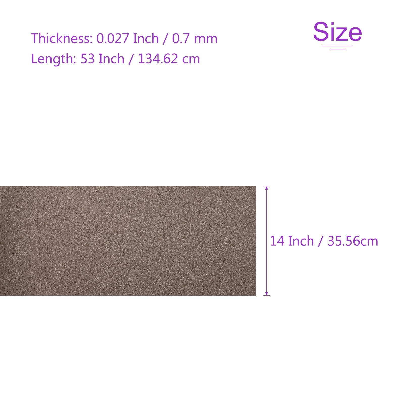 DMiotech 1 Pack 14 Inch x 53 Inch Faux Leather Strip Furniture Cover Soft Grain Dark Brown PU Leather Roll for Handmade DIY Craft Projects - Image 3
