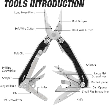 FLISSA 16-in-1 Pink Multi Tool Pliers و Blcak Multi Tool مع مقبض G10