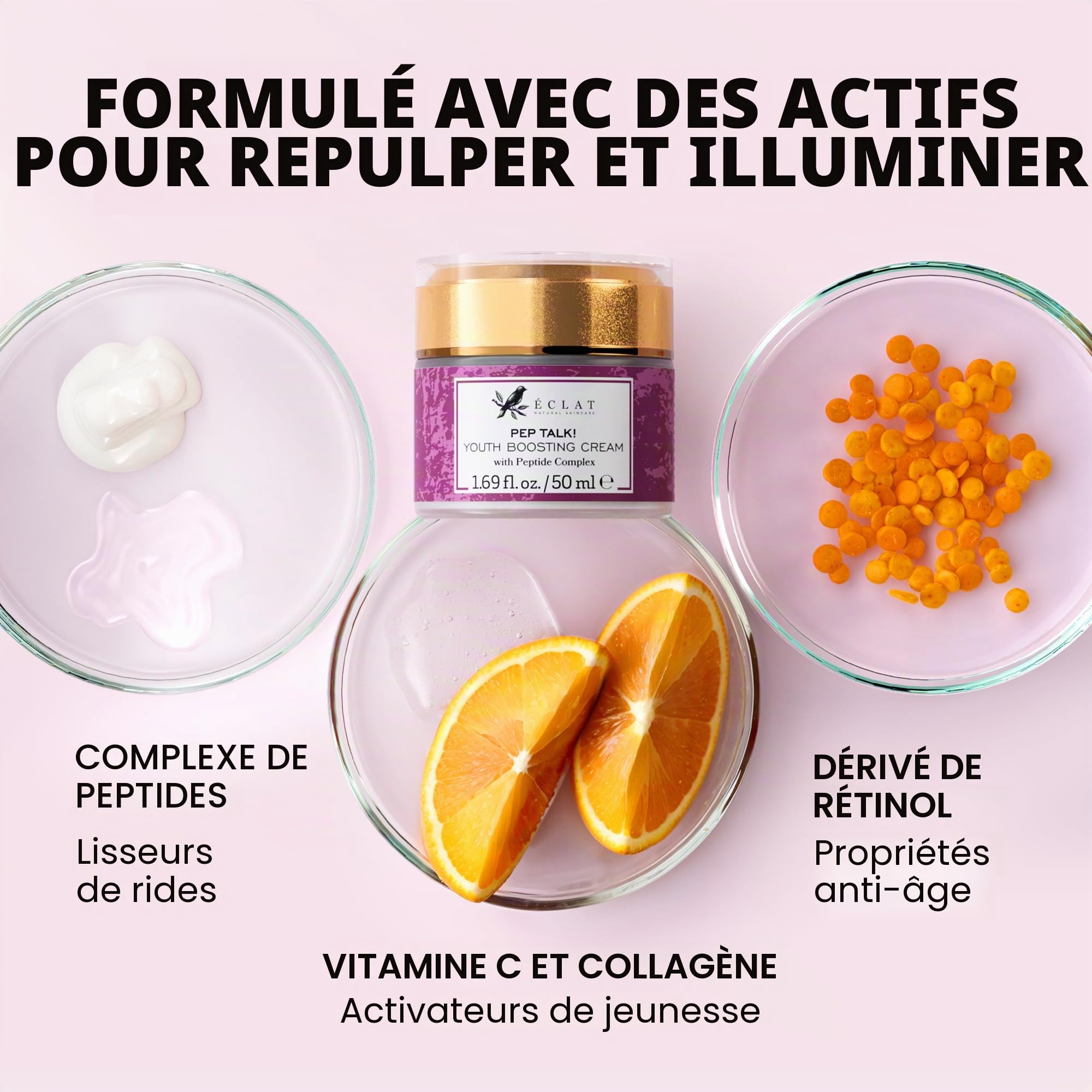 Crème anti-âge biologique pour le visage avec le complexe breveté MATRIXYL 3000 & ARGIRELINE - 5X PLUS EFFICACE avec +10 antioxydants - Élimine les rides/ridules - DÉVELOPPÉ PAR DES DERMATOLOGUES
