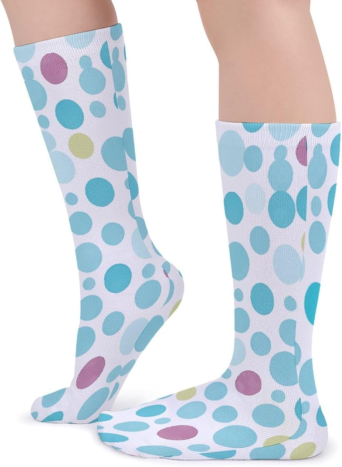 Blue Polka Dot Pattern Crew Socks Soft Thermal Socks | Socks for Men Women-Casual Wicking,High Stocking for Sports Running-Long Thin Tube Sports Breathable