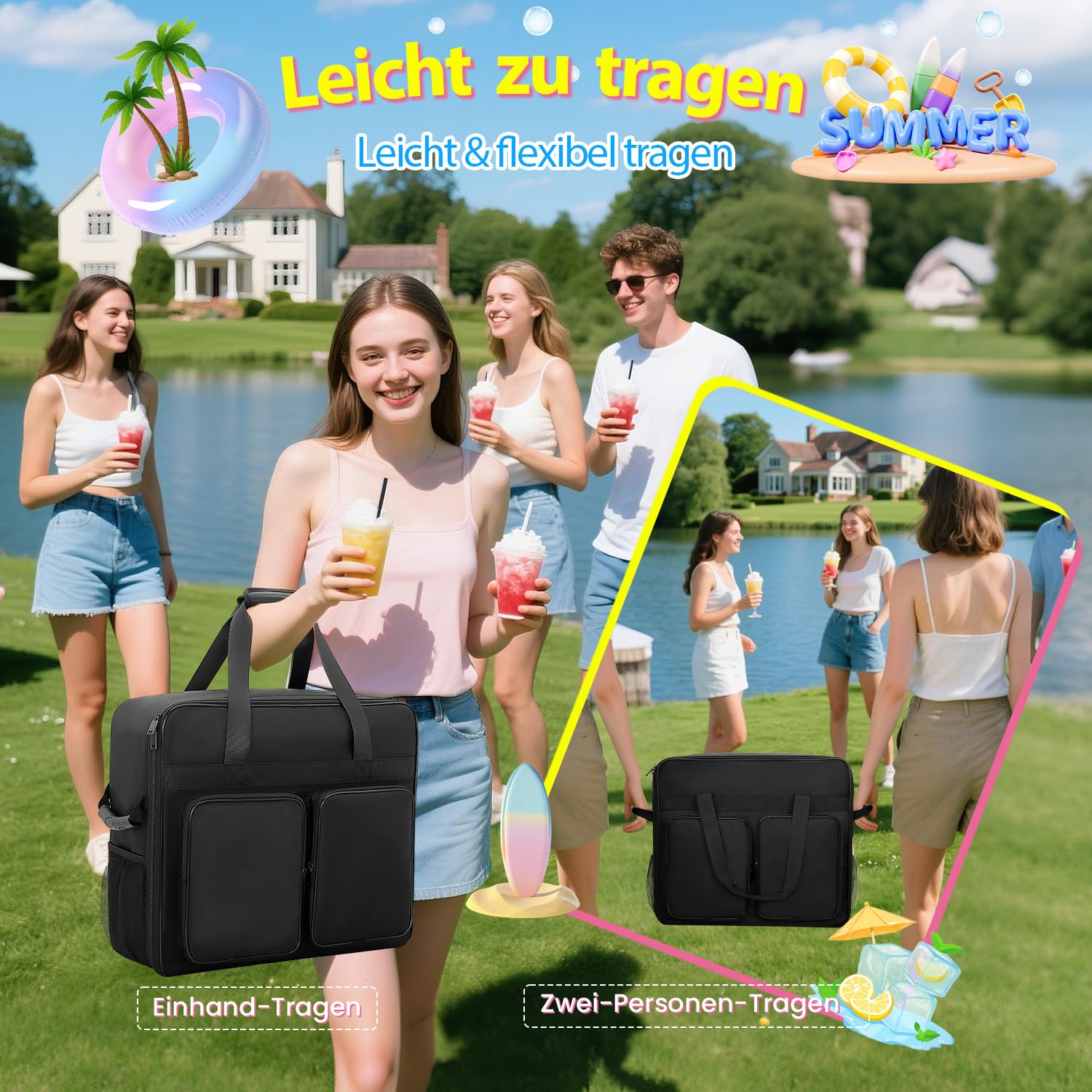 Bolsa de transporte para máquina de granizado Ninja FS301/FS300, accesorios para máquina de granizado ninja, bolsa de almacenamiento portátil para exteriores con apertura frontal, diseño de varios