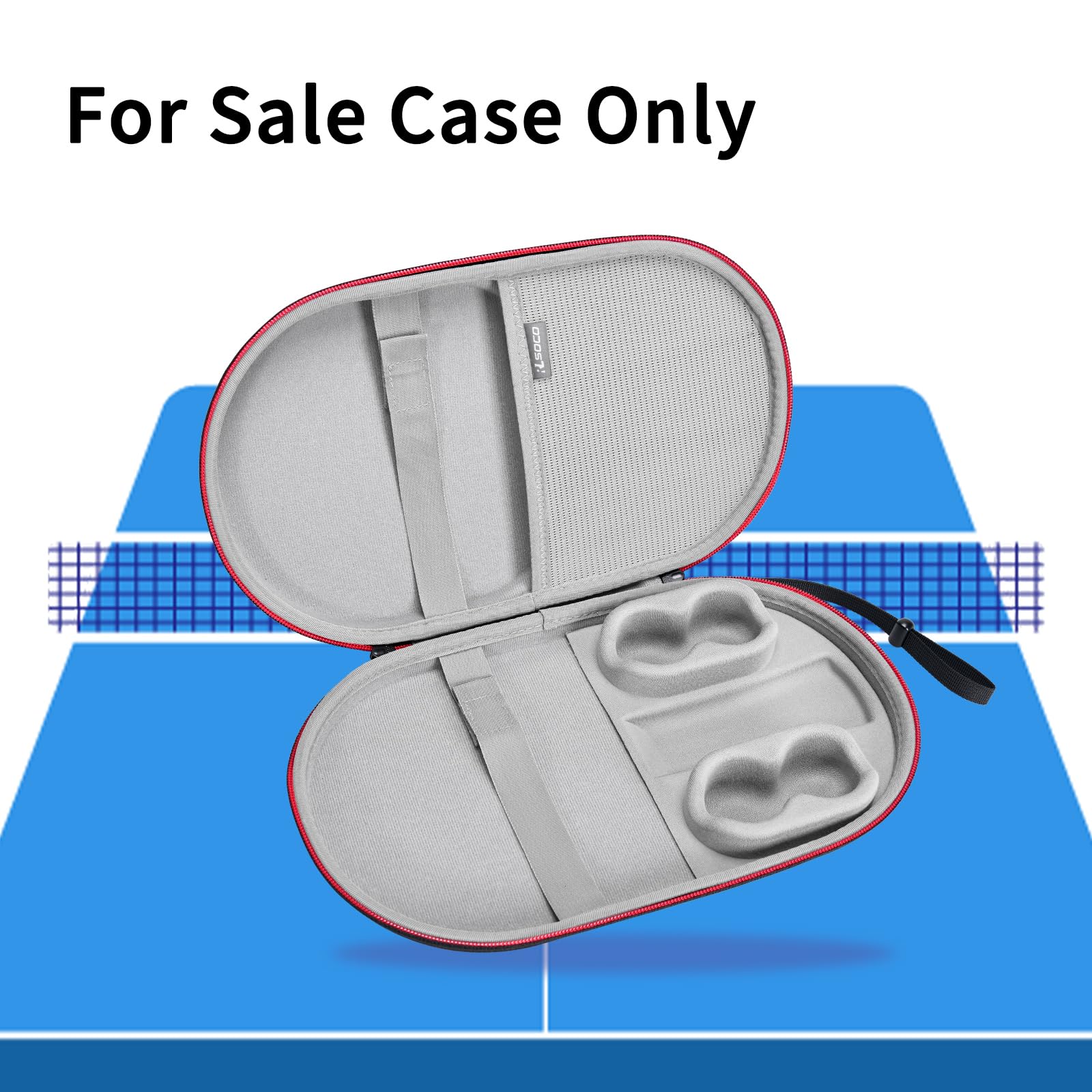 RLSOCO Custodia per racchette da ping pong e racchette da ping pong, adatta per 2 raie e 4 palline, colore nero (solo custodia)