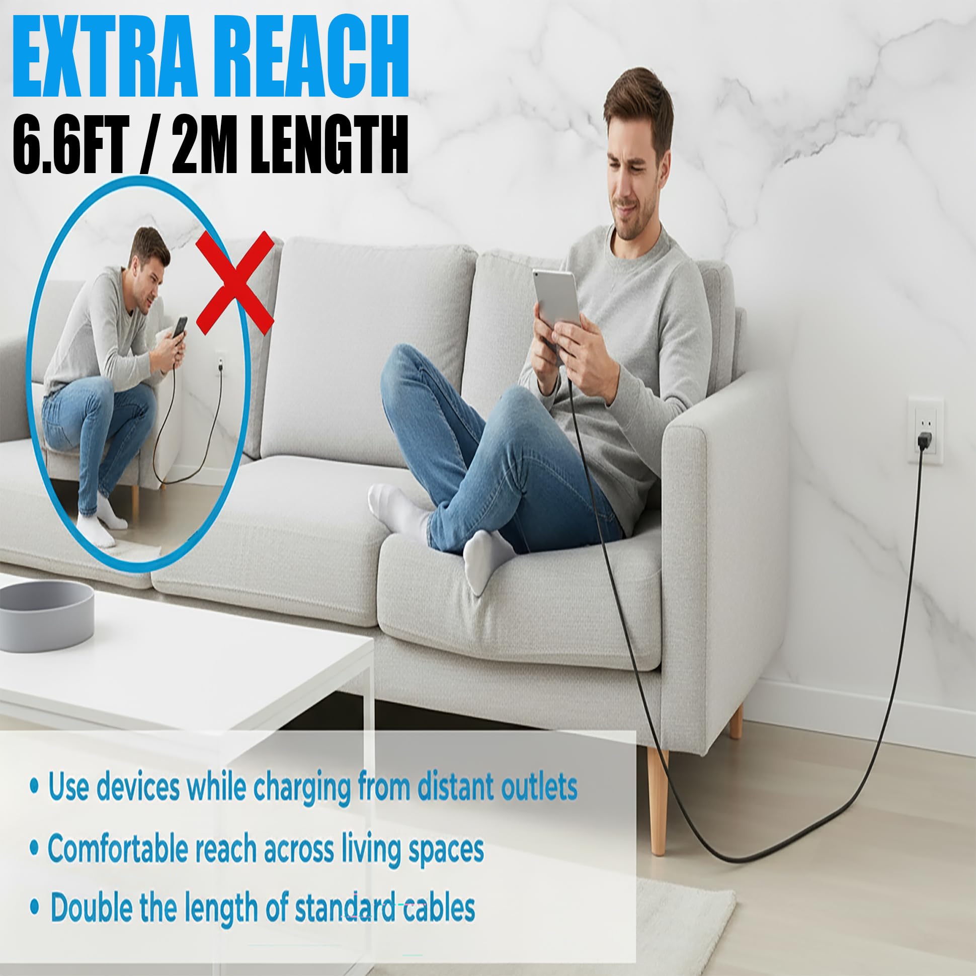 10er-Pack USB-Typ-C-Kabel [1,8 m, 3,0 A Schnellladung] – USB-A auf Typ C Ladekabel – Nylon geflochtenes Schnellladen für Samsung Galaxy S21 S20 S10, Pixel 6 5 4, OnePlus 9 8, Bulk 10er-Pack