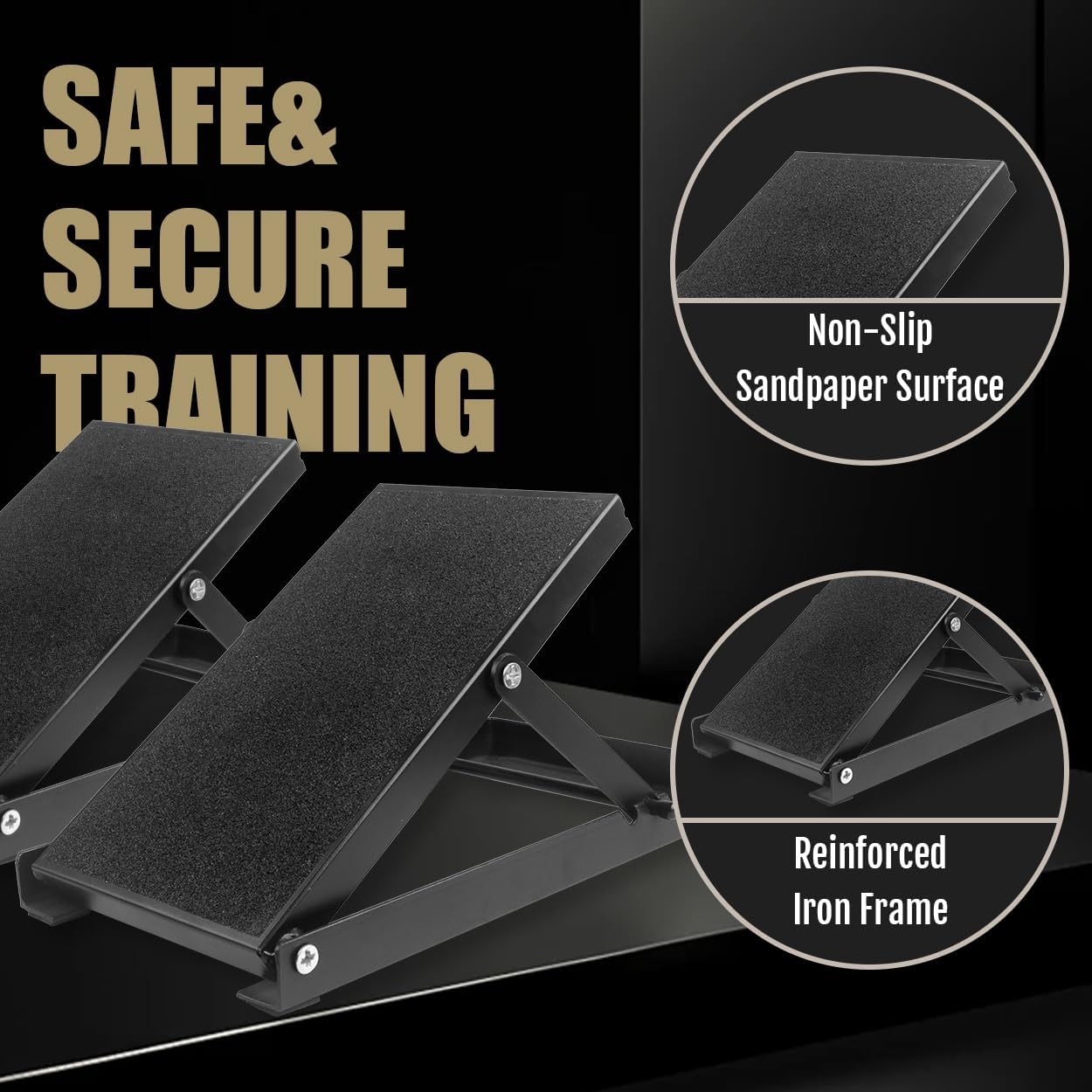 Steel Slant Board for Calf Stretching, Adjustable Squat Wedge Block for Squats to Improve Mobility Balance & Strength Performance