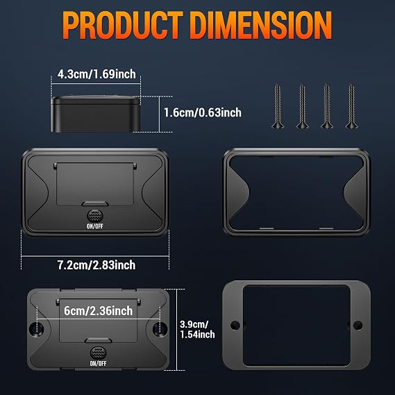 78W 4 Port 12V USB Outlet Wall Mount, Charger Socket Panel Surface Mount with LED Voltage Display ON/Off Switch, Dual 36W & 30W PD & Dual 18W QC3.0 for Bus RV Truck Marine Golf Cart