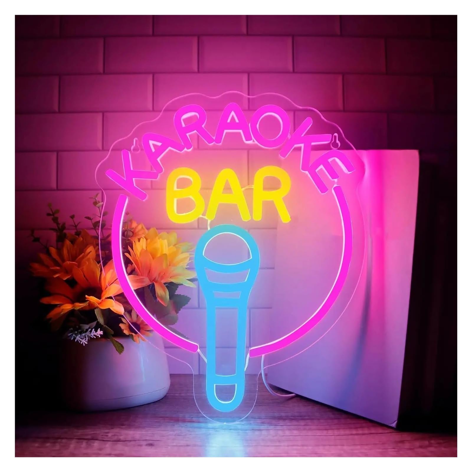 LEMST Signs Lamp Karaoke Bar Neon Sign Light Dimmable USB Powered for Party Music Bar Pub Club Karaoke Wall Art Decor 27cmx33cm